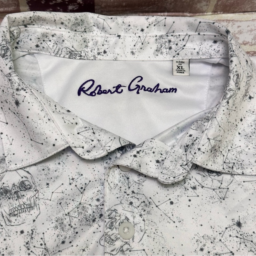 Robert Graham White Polo Shirt With Elegant Pattern View 4